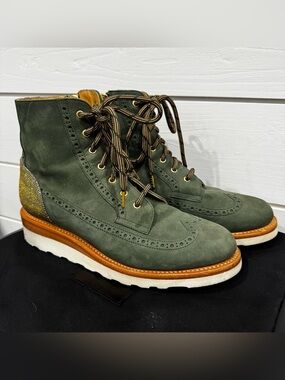 The Office of Angela Scott Mr. Harrison Sage Green Brogue Boots 39